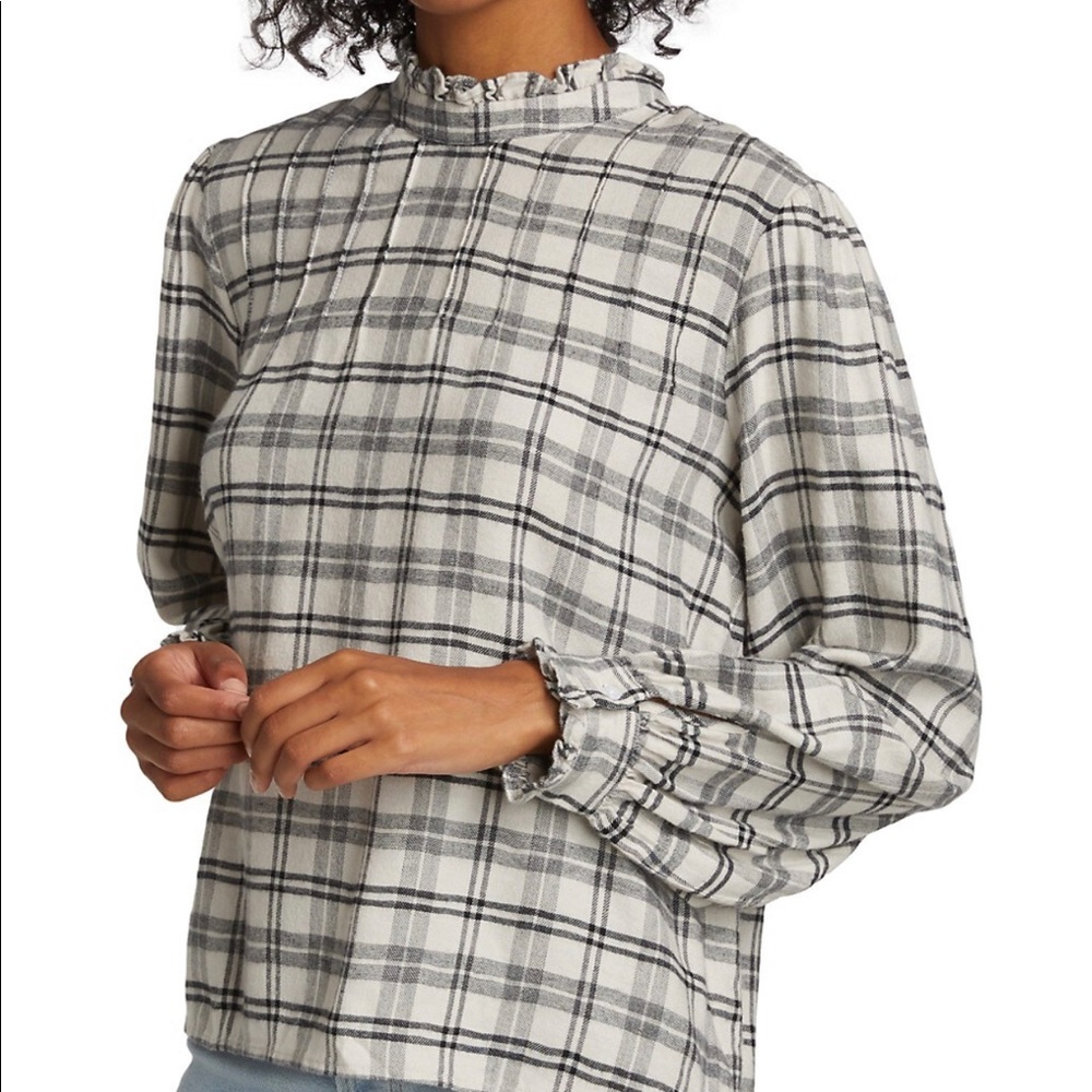 Rails Ariana Plaid Ruffle Top NWOT